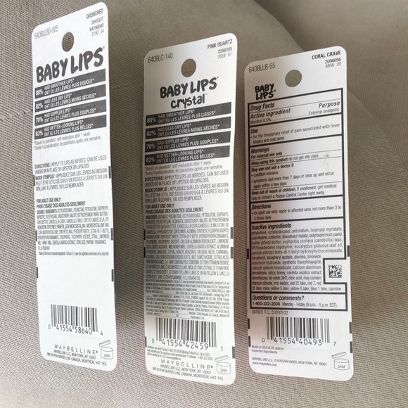 New 3 for $14 Maybelline baby lips/ Chapsticks. Clear, coral, and pink - Picture 5 of 6